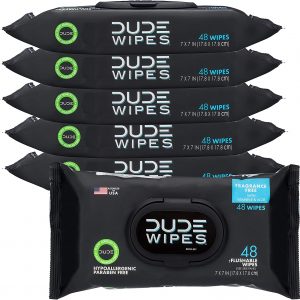 DUDE Wipes Flushable Wipes Dispenser, Unscented Wet Wipes with Vitamin-E & Aloe for at-Home Use, Septic and Sewer Safe, 48 Count (Pack of 6)