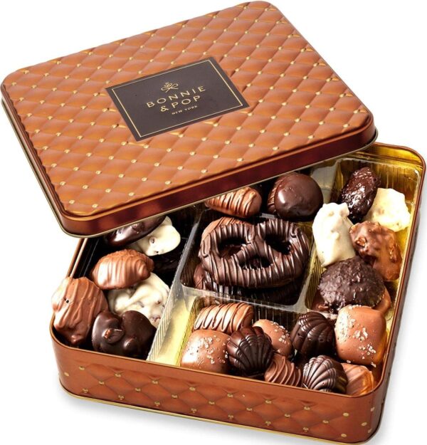 Chocolate Gift Basket, Food Gifts Arrangement Platter, Gourmet Snack Box, Birthday Present Idea, Corporate Him & Her, Men Women Sympathy Family Parties & Get Well - Bonnie & Pop