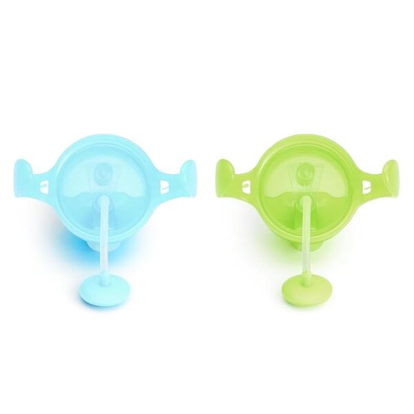 Munchkin Any Angle Sippy Cup for Toddlers, Weighted Straw Trainer Cup with Click Lock Lid, 7 Ounce, 2 Pack, Blue/Green - Image 2