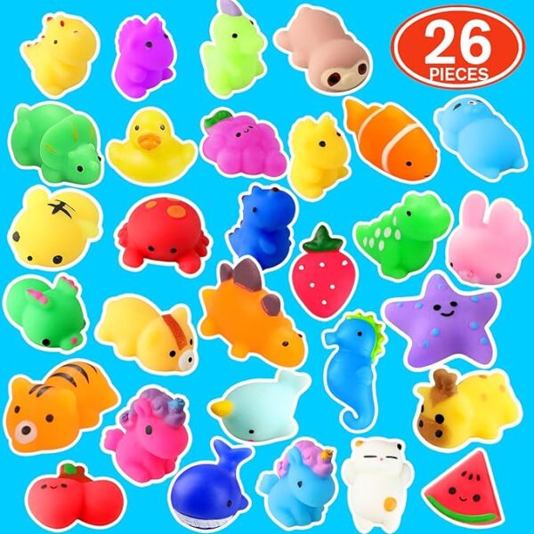 Squishies, 26 Pack Mochi Squishy Toys - Kawaii Cat Squishys Slow Rising Animals - Party Favors, Goodie Bag, Birthday Gifts, Mini Squishies Stress Reliever Toy Pack - Image 2