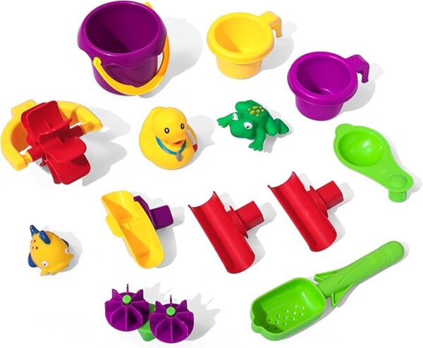 Step2 Rain Showers Splash Pond Toddler Water Table, Kids Water and Sand Activity Sensory Playset, Summer Outdoor Toys, 13 Piece Toy Accessories, For Toddles 1.5+ Years Old - Image 5