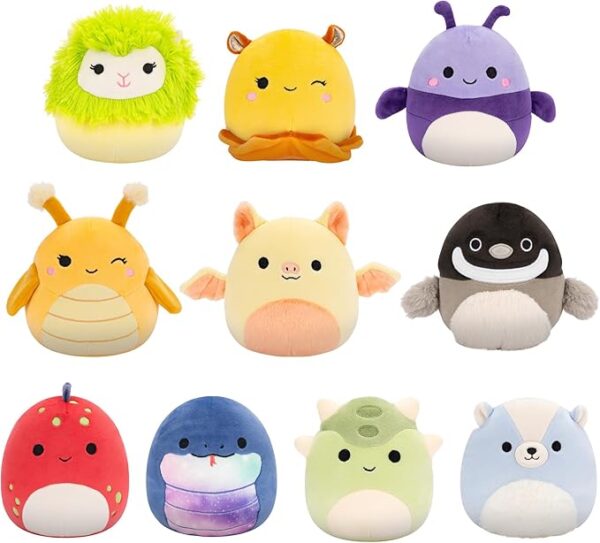 Squishmallows Original 5-Inch 10-Pack – Axel, Bijan, Cavaleri, Dolan, Gertrude, Greer, Herman, Meghan, Nolan, Sol – Official Jazwares Plush (Little)