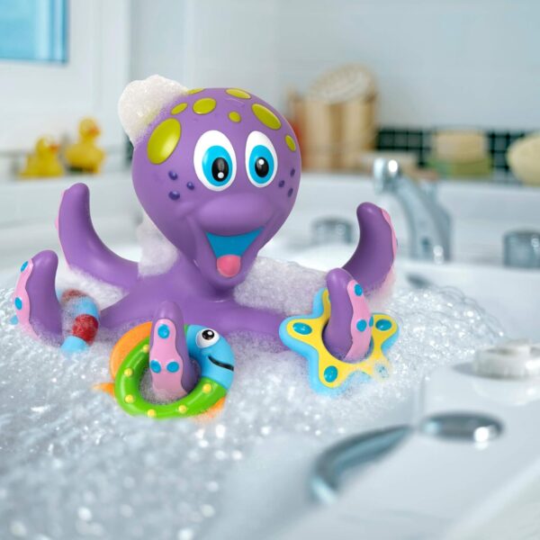 Nuby Floating Octopus Toy with 3 Hoopla Rings - Baby Bath Toy for Boys and Girls - 18+ Months - Purple (Pack of 1) - Image 3