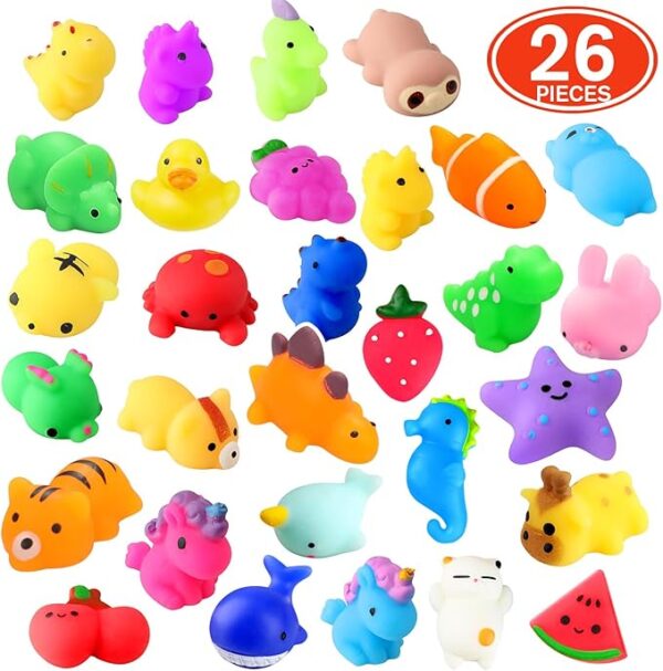 Squishies, 26 Pack Mochi Squishy Toys - Kawaii Cat Squishys Slow Rising Animals - Party Favors, Goodie Bag, Birthday Gifts, Mini Squishies Stress Reliever Toy Pack - Image 3