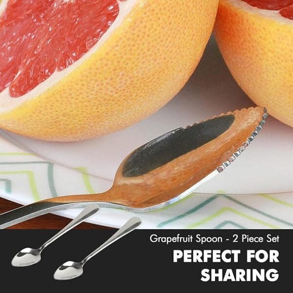 Chef Craft Select Serrated Grapefruit Spoon, 9 inch 2 piece set, Stainless Steel - Image 2