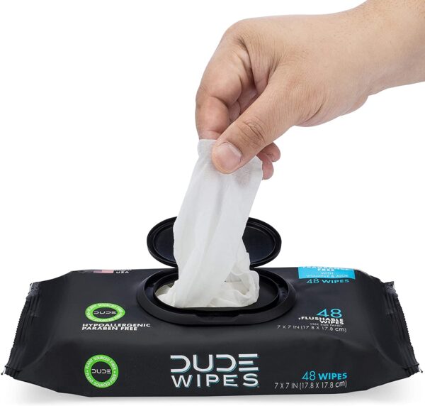 DUDE Wipes Flushable Wipes Dispenser, Unscented Wet Wipes with Vitamin-E & Aloe for at-Home Use, Septic and Sewer Safe, 48 Count (Pack of 6) - Image 3